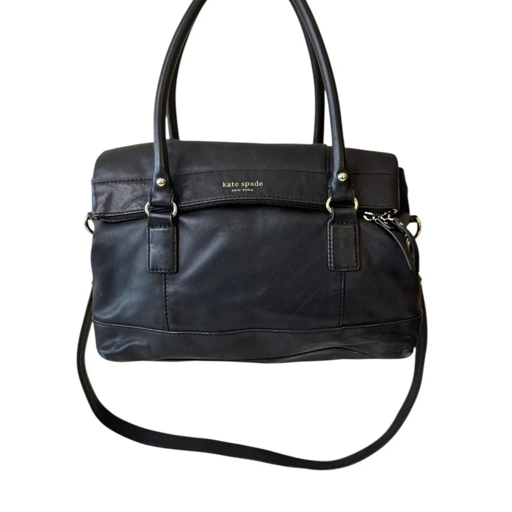 Kate Spade Women's Black Leather‎ Top Handle convertible Handbag